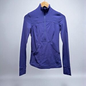 Authentic Lululemon Athletica Top Jacket Purple Half Zip Monkey Thumbs Size 4
